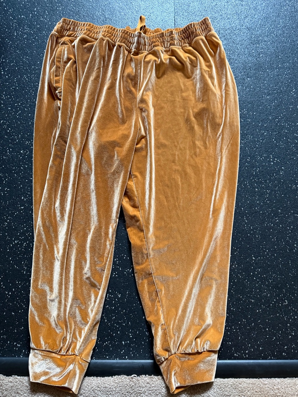 Fabletics Velvet Jogger Pants in Mustard Gold